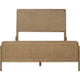 Sea Wood King Size Bed with Woven Cane Design Open Panel 4 Slats Brown BM302725