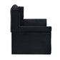 Fila Twin Daybed with Trundle Tufted Rolled Arms Black Velvet Upholstery By Casagear Home BM302752