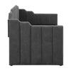 Twin Size Daybed with Trundle Channel Tufted Charcoal Velvet Upholstered BM302753
