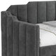 Twin Size Daybed with Trundle Channel Tufted Charcoal Velvet Upholstered BM302753