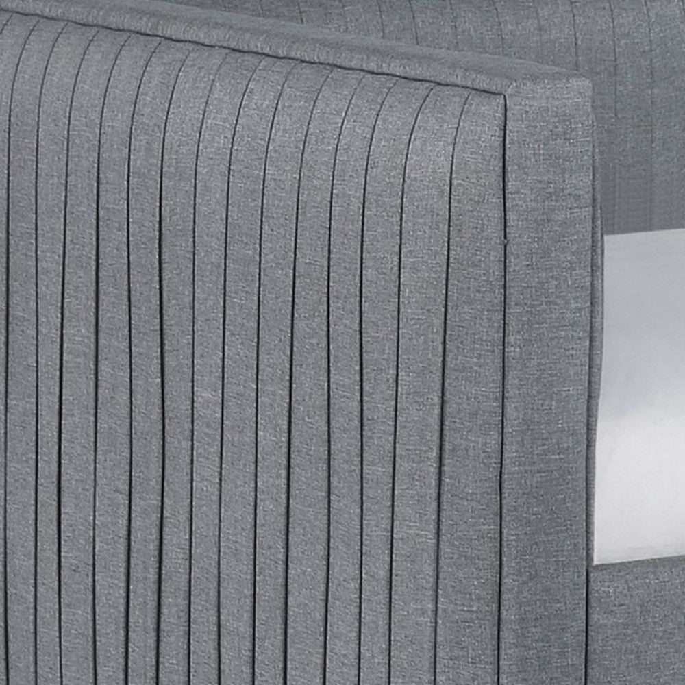 Twin Size Daybed with Trundle Modern Pleated Soft Gray Fabric Upholstered BM302754