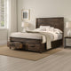 Frio Queen Size Storage Bed, 2 Drawers, Low Platform Design, Rustic Brown