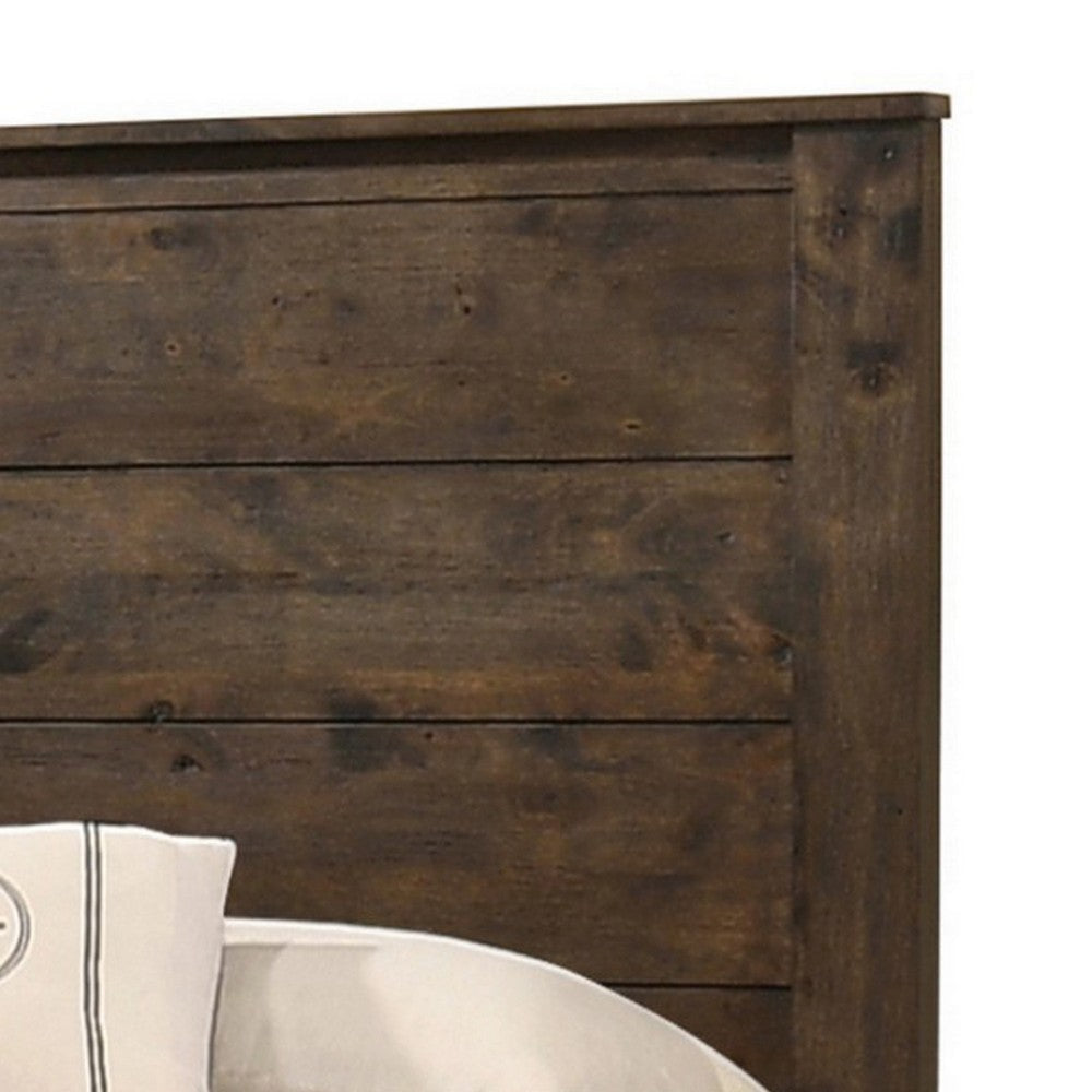 Frio King Size Storage Bed 2 Drawers Low Platform Design Rustic Brown