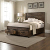 Frio King Size Storage Bed, 2 Drawers, Low Platform Design, Rustic Brown