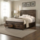 Frio King Size Storage Bed, 2 Drawers, Low Platform Design, Rustic Brown