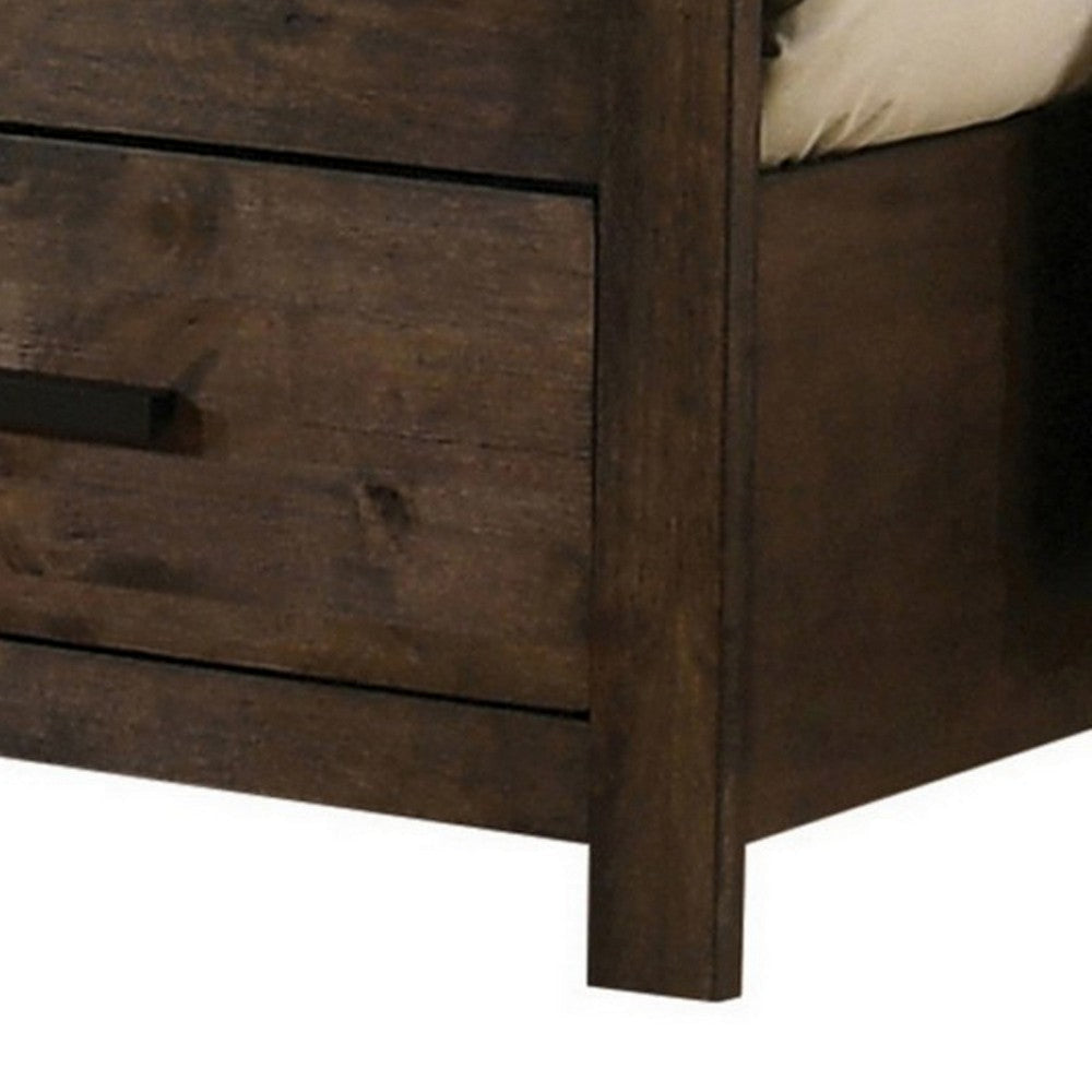 Frio California King Storage Bed 2 Drawers Low Platform Rustic Brown By Casagear Home BM302765