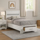 Vino Twin Size Panel Bed with 2 Storage Drawers Acrylic Glitter White By Casagear Home