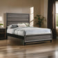 Mela Full Size Panel Bed Groove Design Tapered Legs Gray and Black By Casagear Home BM302778