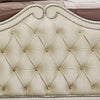 Lino Wood King Bed, Opulent Tufted Velvet Upholstery, French Carved, Ivory