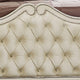 Lino Wood King Bed, Opulent Tufted Velvet Upholstery, French Carved, Ivory