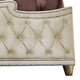 Lino Wood King Bed, Opulent Tufted Velvet Upholstery, French Carved, Ivory