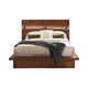 Zeko King Size Platform Plinth Bed with Natural Edge Walnut Brown Wood By Casagear Home