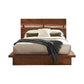 Zeko King Size Platform Plinth Bed with Natural Edge Walnut Brown Wood By Casagear Home BM302794