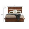Zeko King Size Platform Plinth Bed with Natural Edge Walnut Brown Wood By Casagear Home
