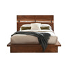 Zeko King Size Platform Plinth Bed with Natural Edge Walnut Brown Wood By Casagear Home