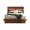 Zeko California King Platform Plinth Bed, Natural Edge, Walnut Brown Wood By Casagear Home