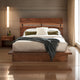 Zeko California King Platform Plinth Bed, Natural Edge, Walnut Brown Wood By Casagear Home