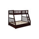 Twin Over Full Bunk Beds with 2 Storage Drawers and Guardrails, Brown