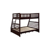 Twin Over Full Bunk Beds with 2 Storage Drawers and Guardrails Brown BM302800