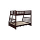 Twin Over Full Bunk Beds with 2 Storage Drawers and Guardrails Brown BM302800