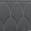 Bima King Size Bed Scalloped Nailhead Trim Gray Fabric Upholstered BM302806
