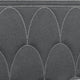 Bima King Size Bed Scalloped Nailhead Trim Gray Fabric Upholstered BM302806