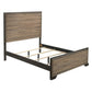 Zoa Modern Platform Queen Size Bed with 4 Slats, Rustic Natural Brown Wood By Casagear Home