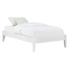 Cavi Twin Platform Bed Frame with Low Profile Tapered Legs, White Wood