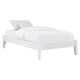 Cavi Twin Platform Bed Frame with Low Profile Tapered Legs, White Wood