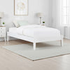 Cavi Twin Platform Bed Frame with Low Profile Tapered Legs, White Wood