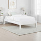 Cavi Twin Platform Bed Frame with Low Profile Tapered Legs, White Wood