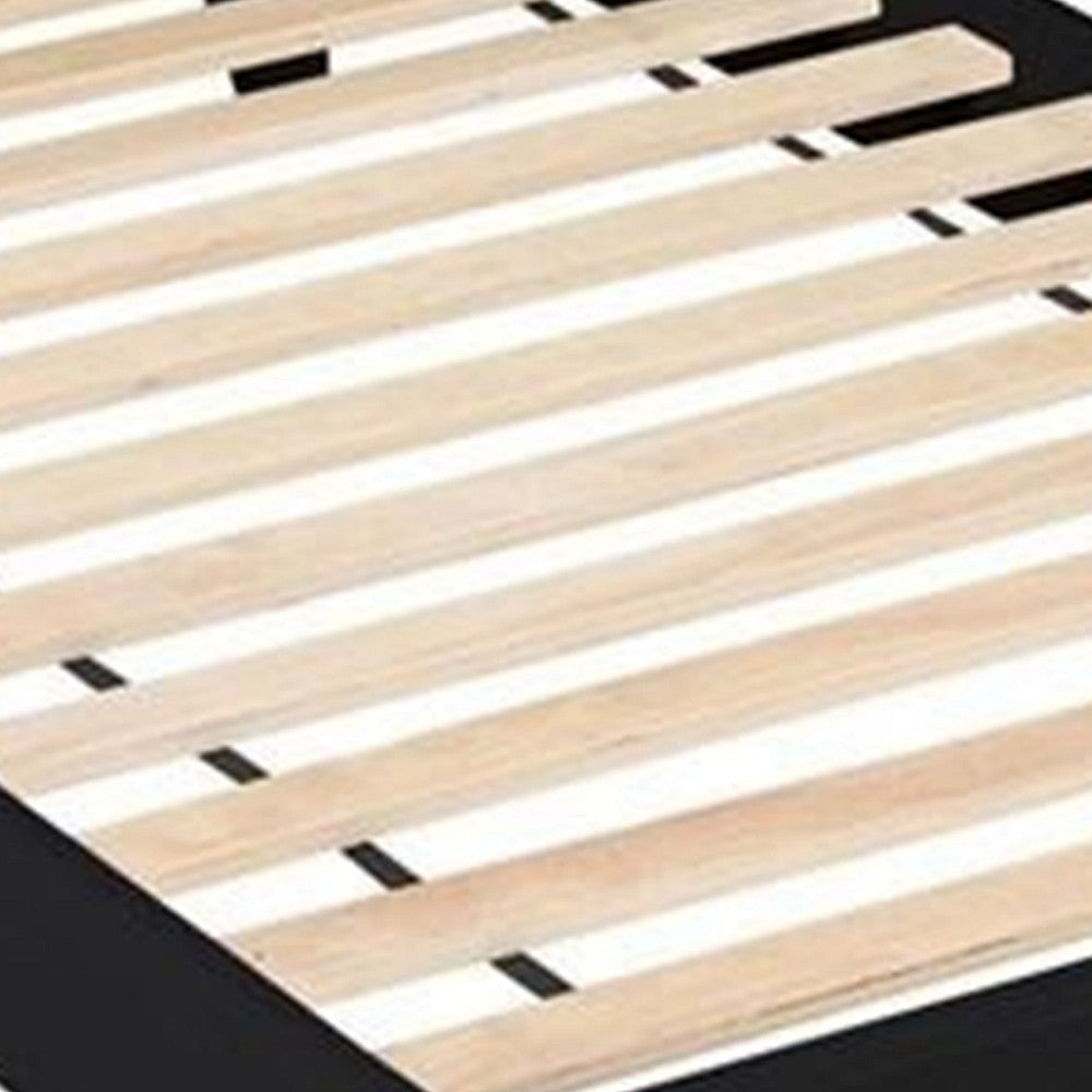 Cavi Full Platform Bed Frame with Low Profile Tapered Legs Black Wood By Casagear Home