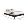 Cavi Full Platform Bed Frame with Low Profile Tapered Legs Black Wood By Casagear Home