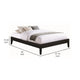 Cavi Full Platform Bed Frame with Low Profile Tapered Legs Black Wood By Casagear Home