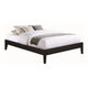 Cavi Full Platform Bed Frame with Low Profile Tapered Legs Black Wood By Casagear Home