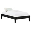 Cavi Twin Platform Bed Frame with Low Profile Tapered Legs Black Wood By Casagear Home