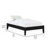 Cavi Twin Platform Bed Frame with Low Profile Tapered Legs Black Wood By Casagear Home