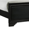 Vini Queen Bed LED Headboard Midnight Blue Faux Leather Upholstery Black By Casagear Home BM302833