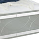 Gina California King Panel Bed LED Gray Faux Leather Upholstery Silver By Casagear Home BM302838
