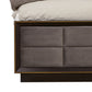 Hena California King Bed Grid Tufted Taupe Upholstered Tall Panel Headboard By Casagear Home BM302853