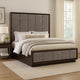 Hena California King Bed, Grid Tufted Taupe Upholstered Tall Panel Headboard By Casagear Home