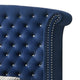 Giya Wingback Queen Bed Tufted Headboard Pacific Blue Velvet Upholstery