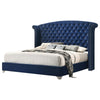 Giya Wingback King Bed Tufted Headboard Pacific Blue Velvet Upholstery By Casagear Home BM302868
