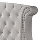 Dini Wingback Queen Bed Crystal Button Tufting White Velvet Upholstery By Casagear Home