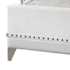 Dini Wingback King Bed Crystal Button Tufting White Velvet Upholstery By Casagear Home