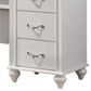 Dini 62 Inch 7 Drawer Vanity Desk with LED Lighted Mirror Classic White By Casagear Home BM302879