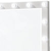 Sok 60 Inch 9 Drawer Vanity Desk with LED Lighted Mirror Glossy White Wood BM302881