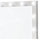 Sok 60 Inch 9 Drawer Vanity Desk with LED Lighted Mirror Glossy White Wood BM302881