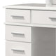 Sok 60 Inch 9 Drawer Vanity Desk with LED Lighted Mirror Glossy White Wood BM302881