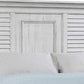 Eli Queen Panel Bed Pine Wood Shutter Headboard Molded Trim Antique White By Casagear Home BM302887